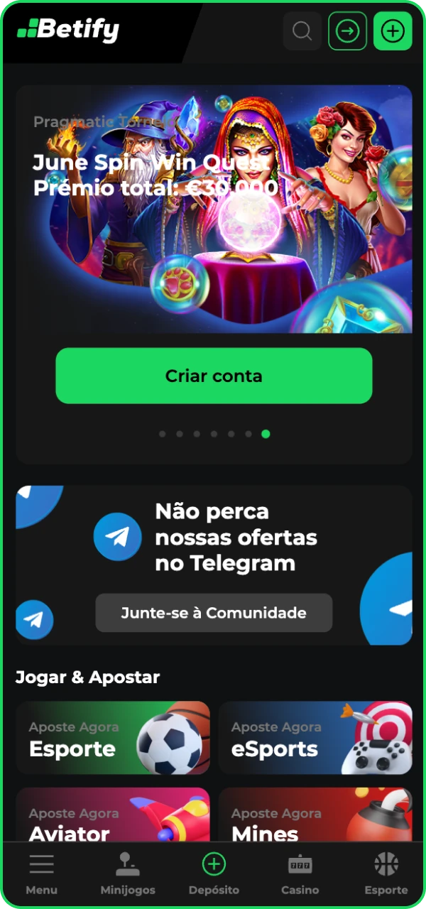 Acesse o site oficial do cassino online Betify para iniciar o processo de registro.